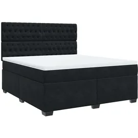 vidaXL Boxspringbett mit Matratze Schwarz 180x200 cm Samt