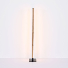 GLOBO Stehlampe Wohnzimmerleuchte Standleuchte, Moderne Lichtsäule, Holzlampe, dimmbar; H 123 cm