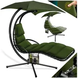Kesser KESSER® Schwebeliege mit Sonnenschirm, Hängeliege Sonnenliege H200, L194, B100 cm, Relaxliege, Schaukelliege Hängematte bis 120 kg belastbar , Schaukelliege, Auflagen - Nackenkissen