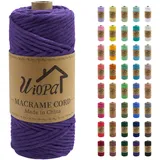 Uiopa Makramee Garn 4mm x 100m, Einfach Gedrehte Makramee Rope Garn Weiches Baumwollgarn, Makramee 4mm Dickes Garn für Wandbehang, Pflanzenaufhänger, Traumfänger, Boho Home Decor