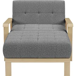 Recamiere SIT & MORE "Billund", grau (gray), B:109cm H:88cm T:185cm, 100% Polyester, Sofas, Armlehnen aus Buchenholz in natur, verschiedene Bezüge und Farben
