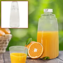 Glasflasche mit Trinkglas - 1 Liter geripptes Glas - nachhaltig, hygienisch, spülmaschinenfest - 230ml Glasvolumen - 715g Gesamtgewicht
