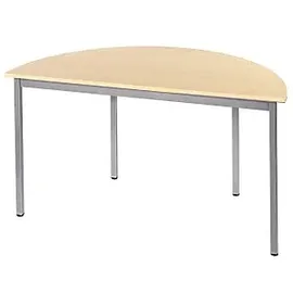 Sodematub Mehrzwecktisch ahorn, alu halbrund, Vierkantrohr alu, 140,0 x 70,0 x 74,0 cm