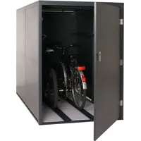 MCW 2er-Fahrradgarage MCW-L56c, Gerätehaus Fahrradbox mit Ablage, abschließbar Metall