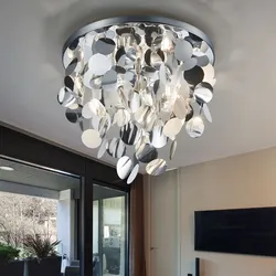Decken Lampe Wohn Zimmer Design Beleuchtung Kreis Behang Leuchte im Set inkl. LED Leuchtmittel