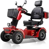 urban hopper Senior Seniorenmobile 48V 20Ah 500 Watt 60km Vierrad Roller, Geschwindigkeit11:15 km/h, Farbe:Rot