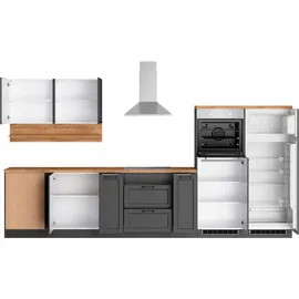 kochstation Winkelküche L-Form 240 x 360 cm grau