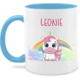 Tasse Tassen 325ml - Süßes Einhorn Unicorn - 325 ml - Hellblau - name personalisierte regenbogen einhörnern geschenke einhorntassen und tasse+personalisiert sachen eigenem einem personalisiertes