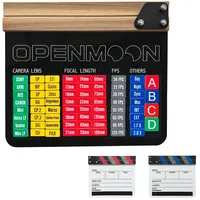 OPENMOON Clap Board Cut Action Scene Clapper Board Schiefer kommt mit 68 Filteretiketten auf der Rückseite (rot)
