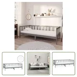 The Living Store Tagesbett mit Matratze 90x200 cm Grau Kiefer Massivholz - Grau