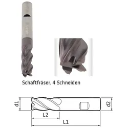 ELMAG Schaftfräser, 4-Schneiden - 17267