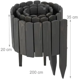 Relaxdays Beeteinfassung 200 x 35 cm  schwarz