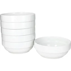 TOMMY 6er Set Schale 17,5cm stapelbar weiß Porzellan