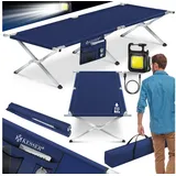 KESSER KESSER® Campingbett Klappbett Inkl.Tragetasche und Seitentasche Stabiles Feldbett 150 kg Belastbar Metallrohr 600D Oxfordgewebe Tragbar Liege Reise Bequem