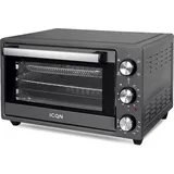ICQN 20 Liter Minibackofen mit Airfry, Heißluftfritteuse, Ober-/Unterhitze mit Umluft-Funktion, 5 Grill-Funktion - Schwarz