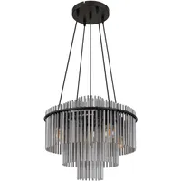 GLOBO GORLEY 5-flg. Ø 50 cm rund schwarz matt