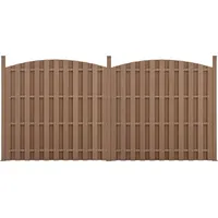 [neu.holz] WPC Gartenzaun mit Rundbogen (165-185)x376 cm Braun