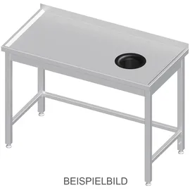Stalgast Arbeitstisch ohne Grundboden, 1300x700x850 mm, mit Abfallloch rechts, ohne Aufkantung, verschweißt