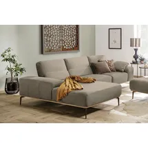 W.Schillig Eckcouch Leder 3-Sitzer Beige