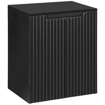 Lomadox Waschtisch Unterschrank 50 cm schwarz Badmöbel Set Waschbeckenschrank Badschrank