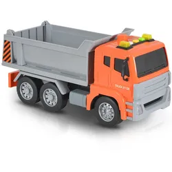 Moni Spielzeug-LKW Muldenkipper 1:12 Sound- und Lichteffekte Kippfunktion Dumper orange