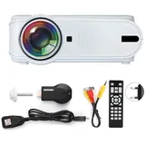 Uhappy Mini U90 Kabelloser Led-projektor – Bildschirmfreigabe, 720p/1080p, Für Zuhause (100–240 V, Eu-stecker), Weiß