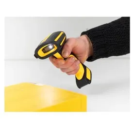 DeLock Industrie Barcode Scanner 1D und 2D für 433 MHz oder Bluetooth mit induktiver Ladestation (2D-Barcodes, 1D-Barcodes, Barcode-Scanner, Schwarz, Gelb