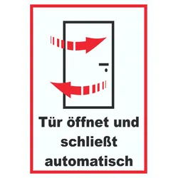 Tür öffnet und schließt automatisch Schild A3 (297x420mm)