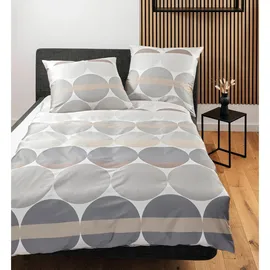 JANINE Bettwäsche J.D. 87104 grau sand 155x220 cm, - 80x80 cm,