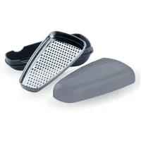 Fackelmann Chefkoch trifft Fackelmann Parmesanreibe mit Behälter – Edelstahlklinge, 2in1 Reiben & Aufbewahren, spülmaschinengeeignet