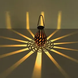 bmf-versand Solarleuchten Garten 2er Set Laterne 27cm Solarlampe Außen Außenleuchte Solar - Braun