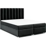 Best for Home Boxspringbett mit Bettkasten Trinity K-10 Bonellfederkern inkl. Topper schwarz 140 cm x 200 cm