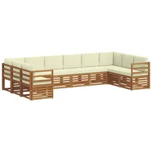 vidaXL Sofagarnitur 10-tlg. Natur/Creme Massivholz Akazie