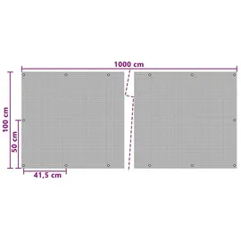 vidaXL Balkonverkleidung 160 x 300 cm grau Rattan 1 St.