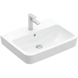 Villeroy & Boch V&B Einbau-/Aufsatzwaschtisch O.NOVO 55x46cm, eck, o. HL, m ÜL, weiß C-plus