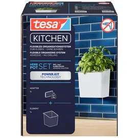 Tesa Kräutertopf-Set weiß, 1 Set