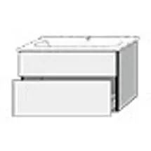 Sanipa Waschtischunterschrank 2 Auszüge 88 x 58,2 x 46,7 cm Sandgrau