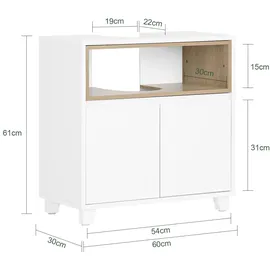SoBuy Waschbeckenunterschrank Weiß 60cm