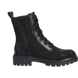 Marco Tozzi Damen Stiefeletten zum Schnüren mit Reißverschluss Glitzerdetails, Schwarz (Black Glitter), 40 EU