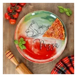 Mambocat 2er Set Pizzateller Gemüse & Öl 31cm Ø ZOR_OL