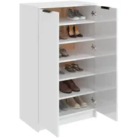 VidaXL Schuhschrank Hochglanz-Weiß 59x35x100 cm Holzwerkstoff