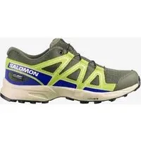Salomon Speedcross ClimaSalomon Waterproof Kinder Schuhe khakigrün blau gelb - 33