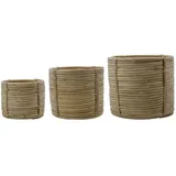 House Doctor - Linder Aufbewahrungskorb, Rattan (3er-Set)