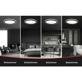 Briloner LED Panel 29,3 cm 18W schwarz