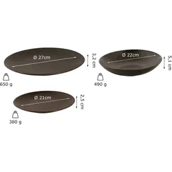 Palmer RUSTON  Teller - hochwertiges 18-Teile Teller Set aus robustem  - dunkelbraune matte Speiseteller in zwei Größen und schüssel