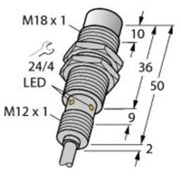 Turck Sensor nicht bündig NPN, Schließer NI15U-EM18WD-AN6X
