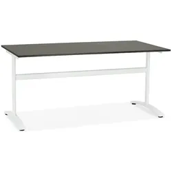 Kadima Design Computertisch robust | 160 x 80 cm | T-Fuß Metallgestell Homeoffice-tauglich | Schwarz | Arbeitstisch