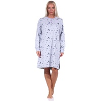 Normann Nachthemd Damen Frottee Nachthemd mit Bündchen - auch in Übergrößen grau 36-38