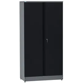 KÜPPER Hochschrank Stahl 91x180x45 cm schwarz abschließbar