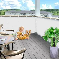 Balkon Sichtschutz 1.2 x 1.7 m, 96% Privatsphäre, Windschutz Staubschutz Wetterfest, Beständig, Anti-Uv, Balkonfächer Balkon Sichtschutz, mit Kabelbinder für, Weiß